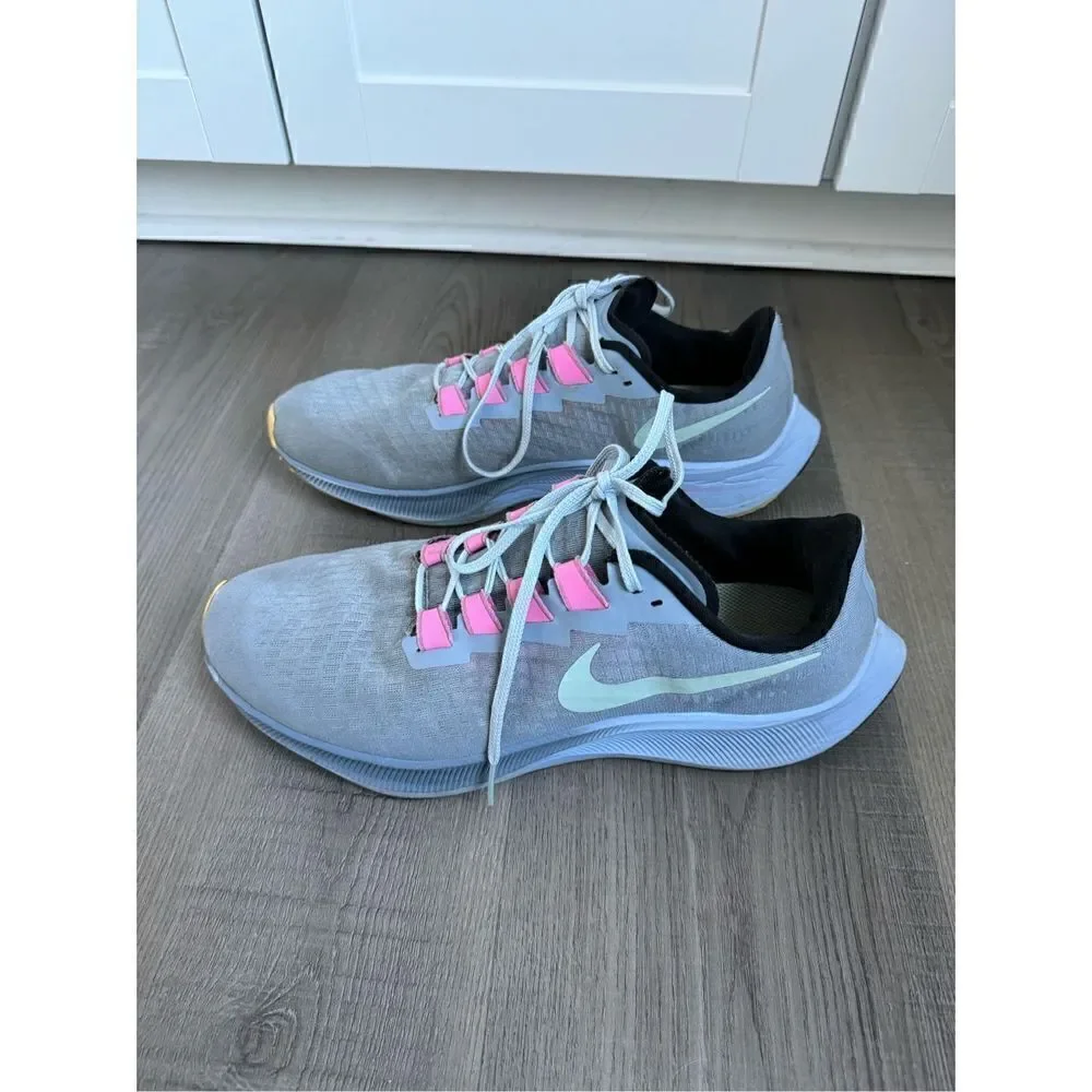 NIKE AIR ZOOM PEGASUS 37 GREY PINK RUNNING SNEAKERS CJ2099-401 WOMENS 11.5